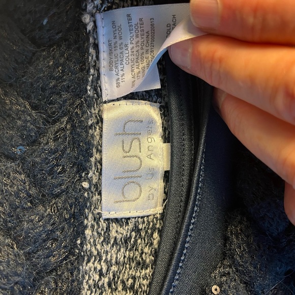 863-MTT Blush by US Angels Girls Sz. 14 Holiday Sweater Dress NWT Black /Ivory - Picture 6 of 16